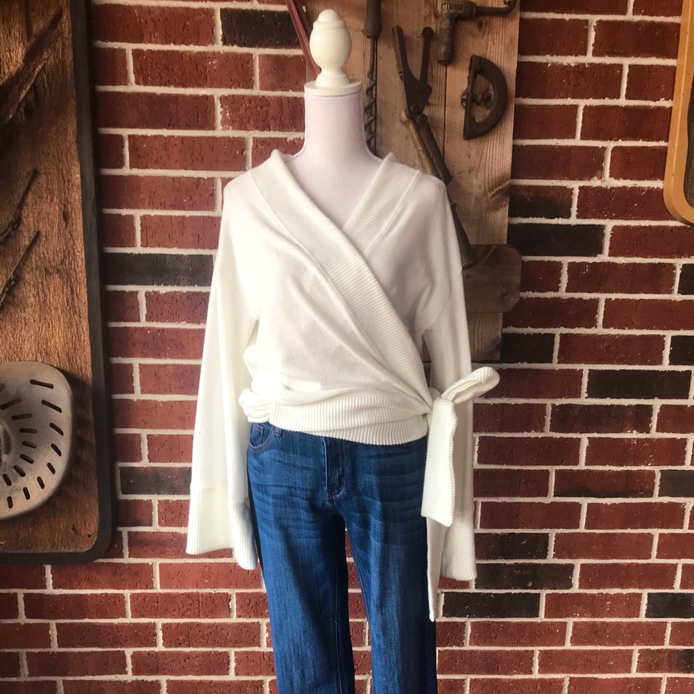 White Wrap Top with Side Tie